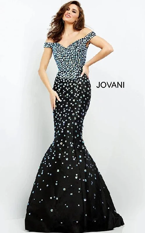 Jovani 00699 Off Shoulder Long Mermaid Prom Gown