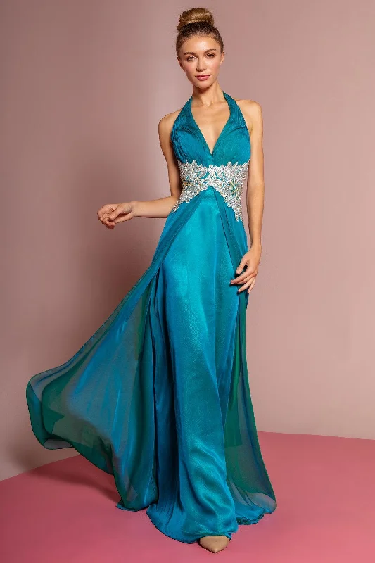 Prom Long Halter Neck Chiffon Evening Dress Sale