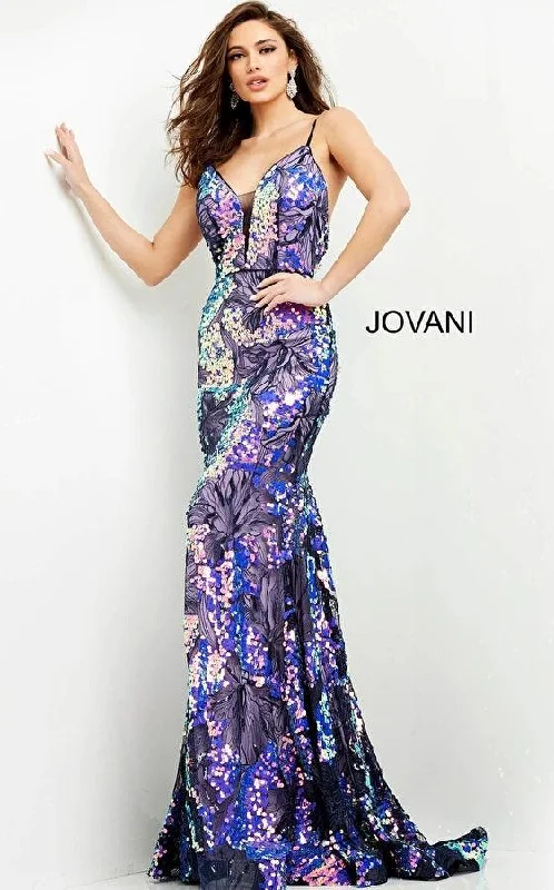 Jovani 06656 Spaghetti Strap Long Sexy Prom Gown