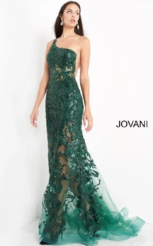 Jovani 02895 One Shoulder Formal Long Prom Gown