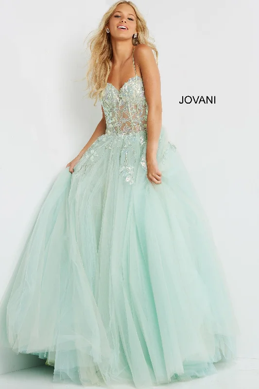 Jovani 06816 Spaghetti Strap Long Prom Dress