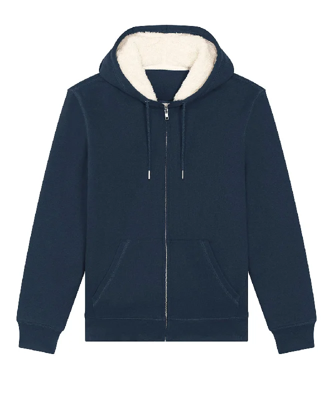 French Navy - Unisex Hygger sherpa zip-through sweatshirt (STSU956)