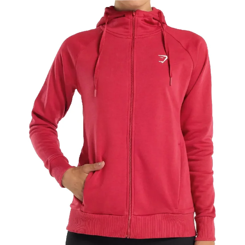 Gymshark Zip Up Womens Training Hoody - Red