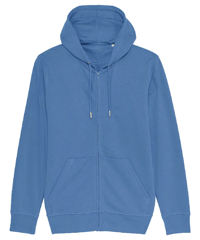 Bright Blue - Unisex Connector essential zip-thru hoodie sweatshirt (STSU820)