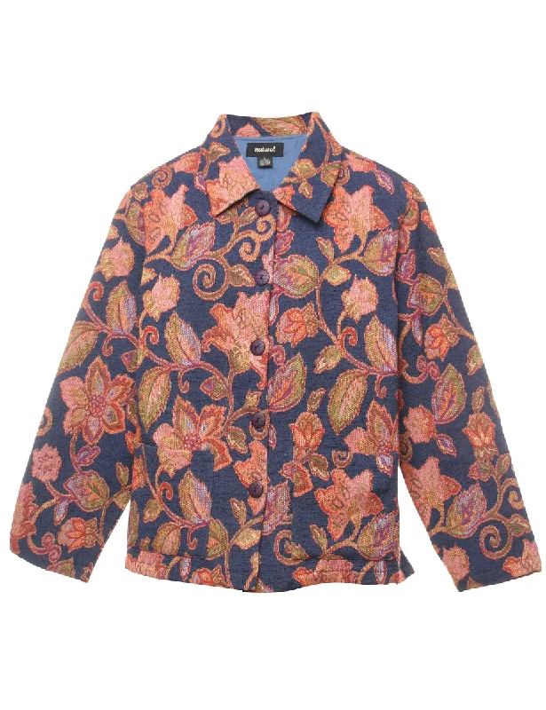 Floral Pattern Multi-Colour Tapestry Jacket - L