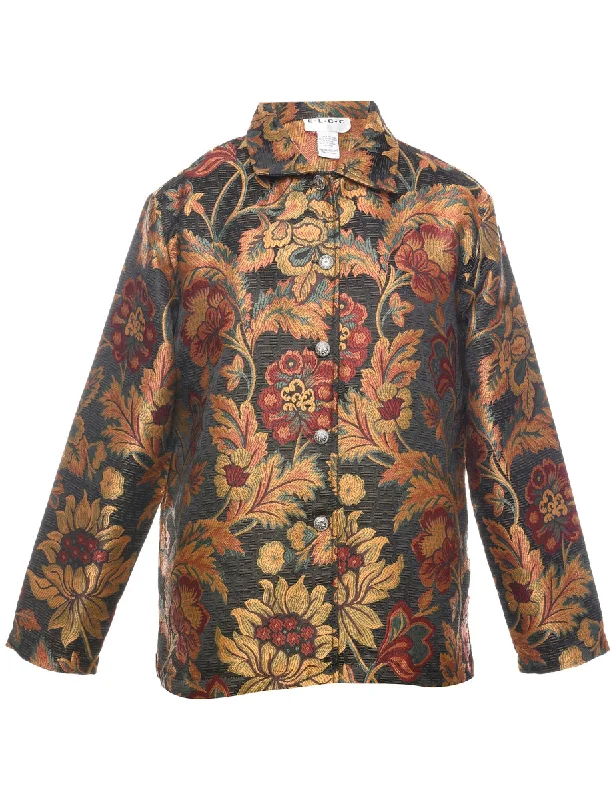 Floral Pattern Tapestry Jacket - M