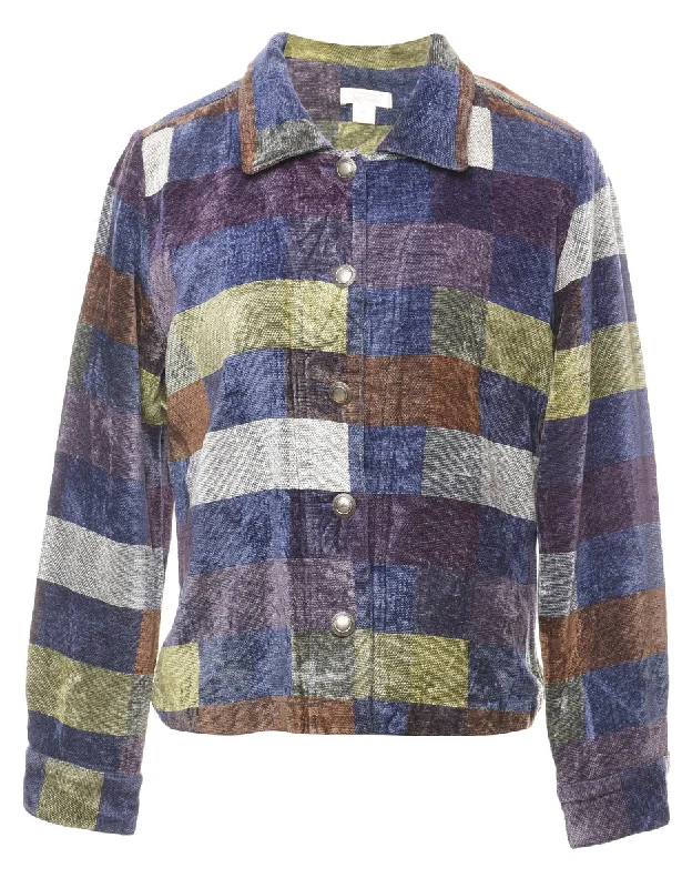 Geometric Pattern Multi-Colour Patchwork Tapestry Jacket - M