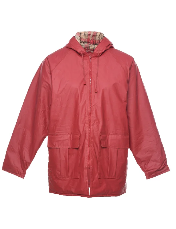 Hooded Red Raincoat - S