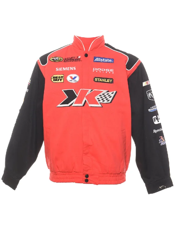 Red Embroidered Kahne #9 Racing Jacket - L