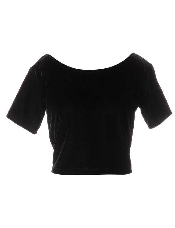 Label Velvet Low Back Crop Top