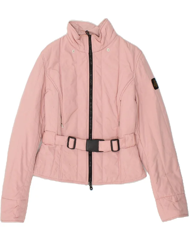 REFRIGIWEAR Womens Crop Padded Jacket UK 16 Large Pink Nylon