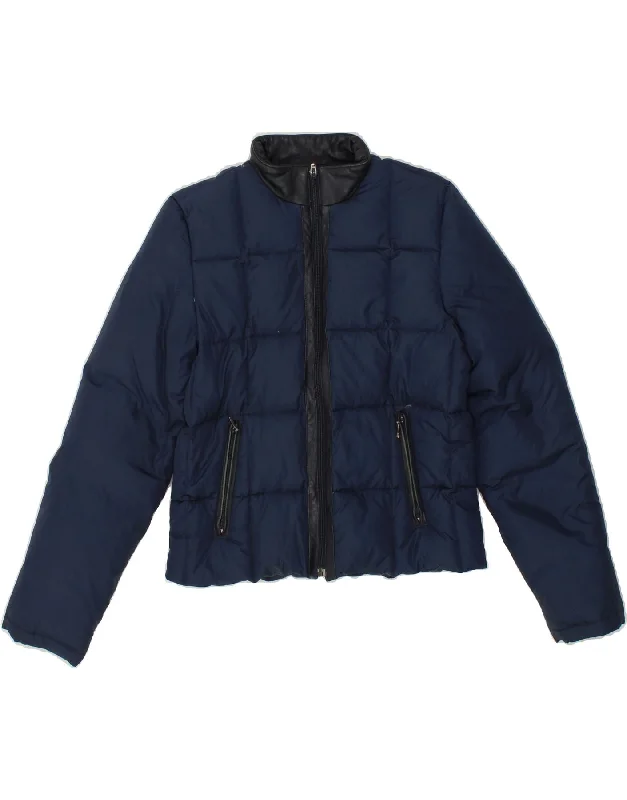 TOMMY HILFIGER Womens Crop Padded Jacket UK 10 Small Navy Blue Polyester