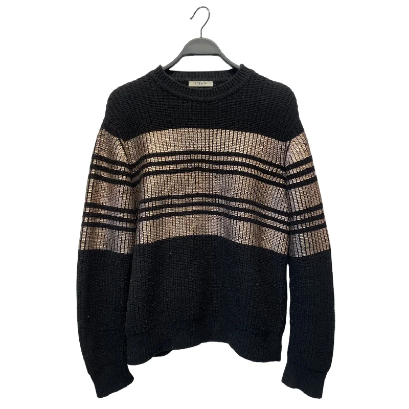 GIVENCHY/Heavy Sweater/M/Stripe/Cotton/BLK/