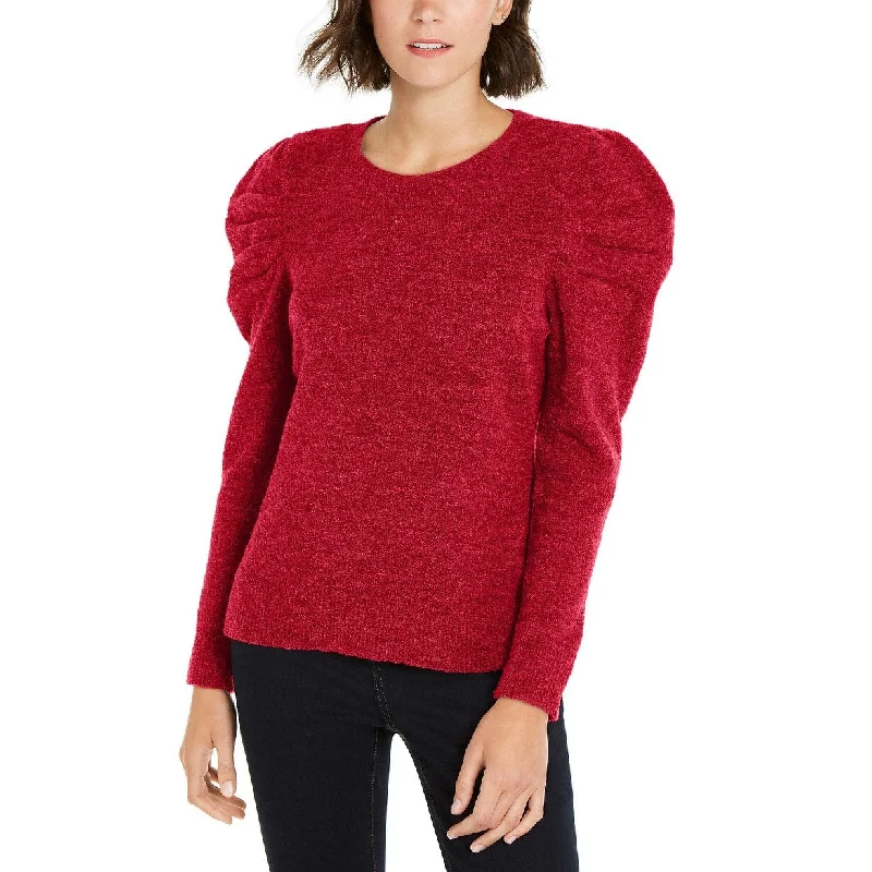 INC International Concepts Women's Puff-Sleeve Sweater Red Size Small