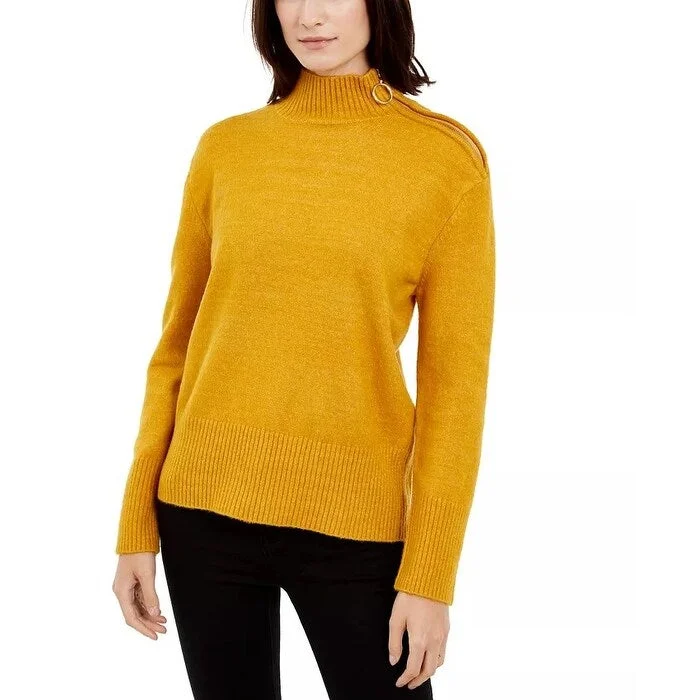 INC International Concepts Women's Zip-Up Sweater Yellow Size XS - X-Small