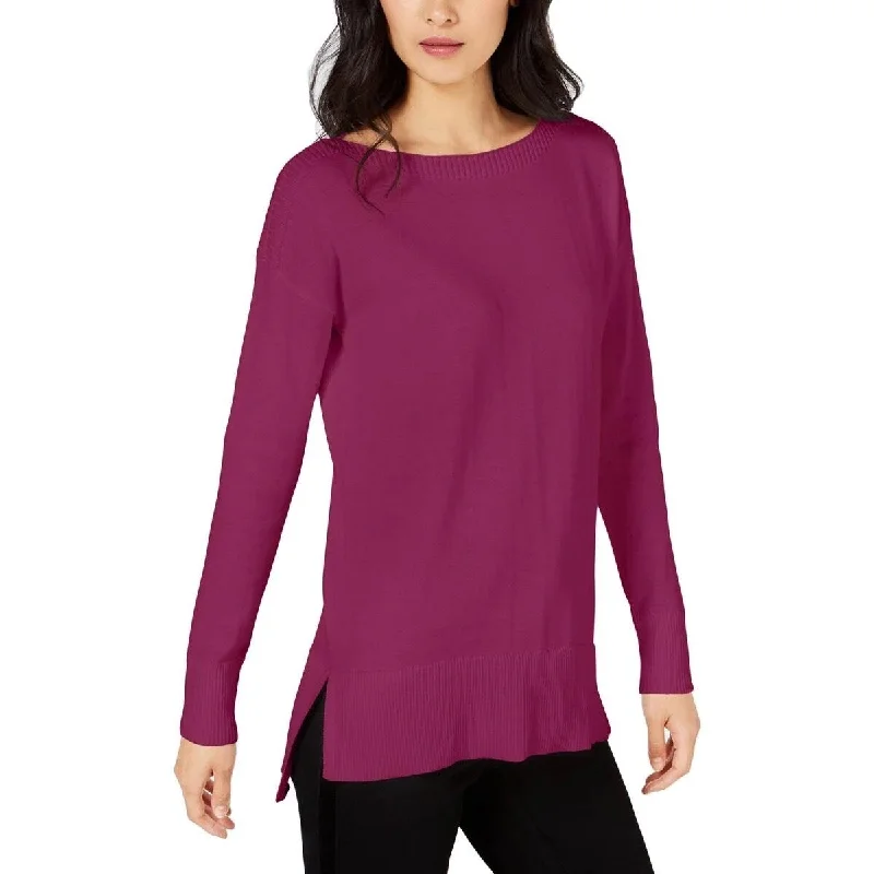 Maison Jules Women's High-Low Hem Sweater Fuchsia Size Extra Small - XL