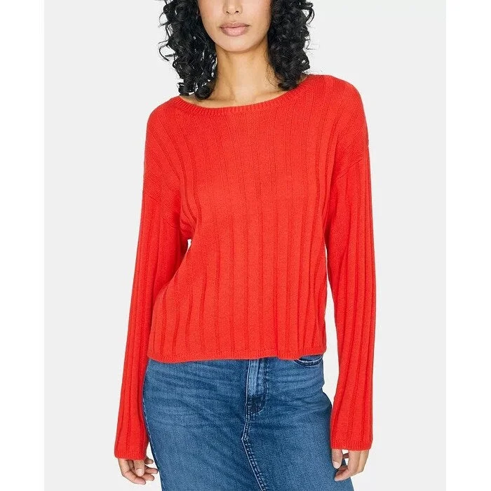 Sanctuary Women's Ribbed Boat Neck Sweater Bright Red Size Medium