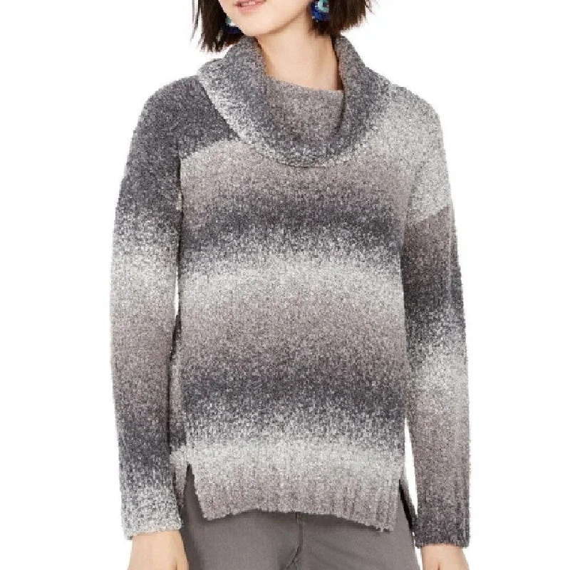 Style & Co Women's Ombré Boucle Sweater Gray Size Medium