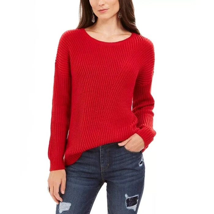 Style & Co Women's Ribbed Drop Shoulder Sweater Red Size X-Large