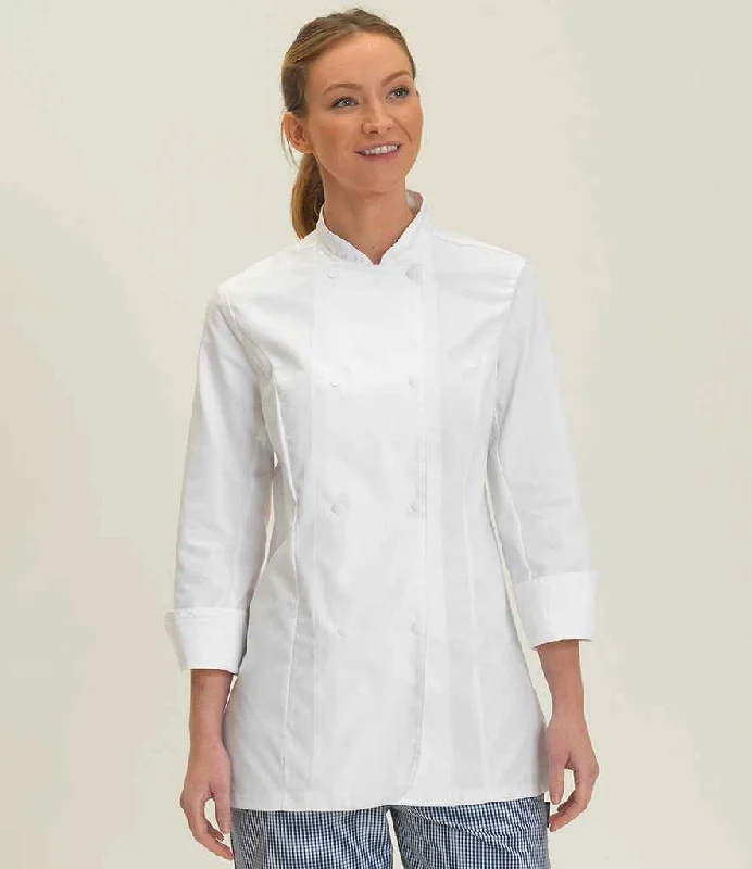 Dennys Ladies Long Sleeve Premium Chef's Jacket | White