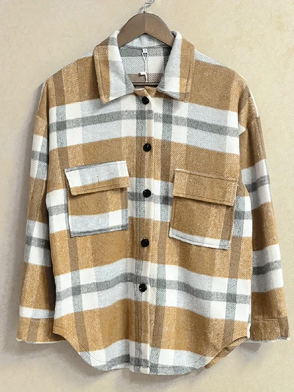 Long Sleeve Checkered Jacket