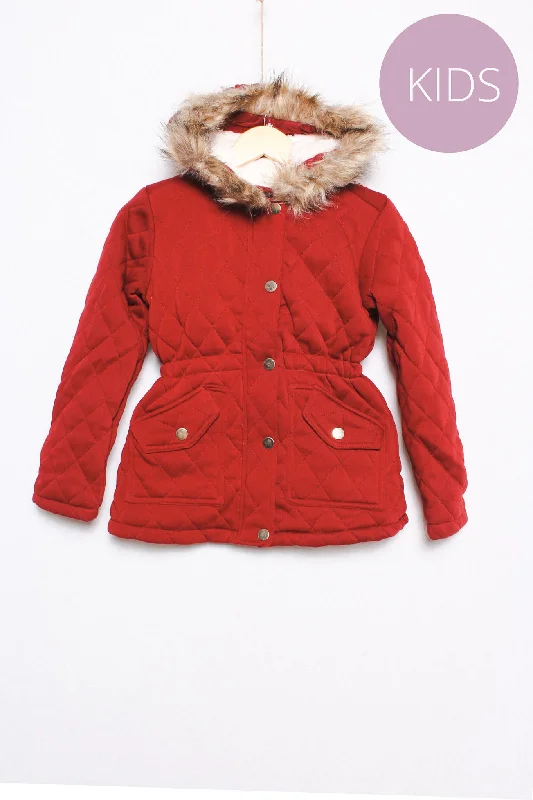 Girl's Long Sleeve Zip Up Double Pocket Hooded Jacket