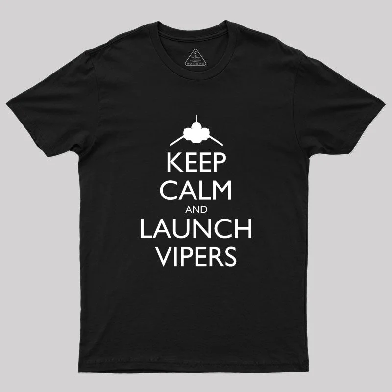 Keep Calm and Launch Vipers - Dark Essential Geek T-Shirt