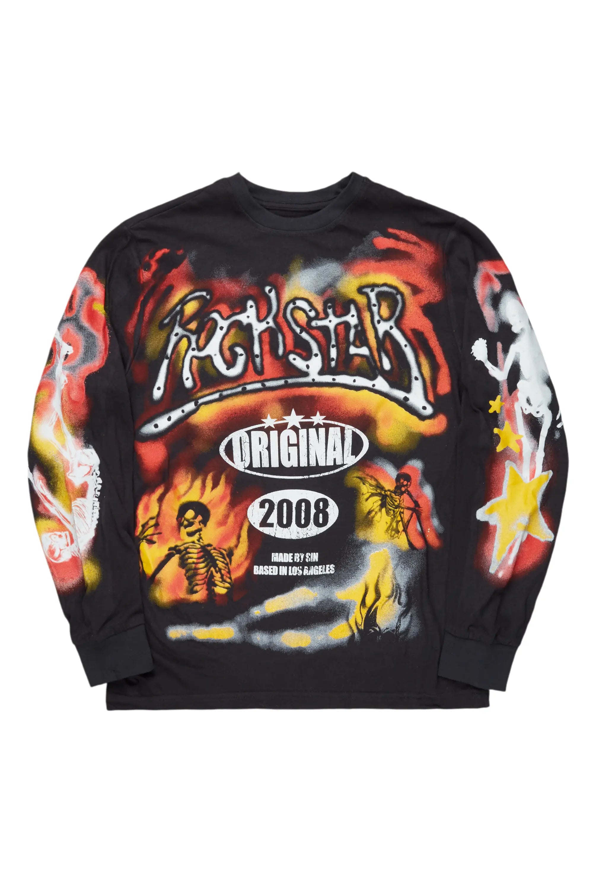 Farren Black Long Sleeve Graphic T-Shirt