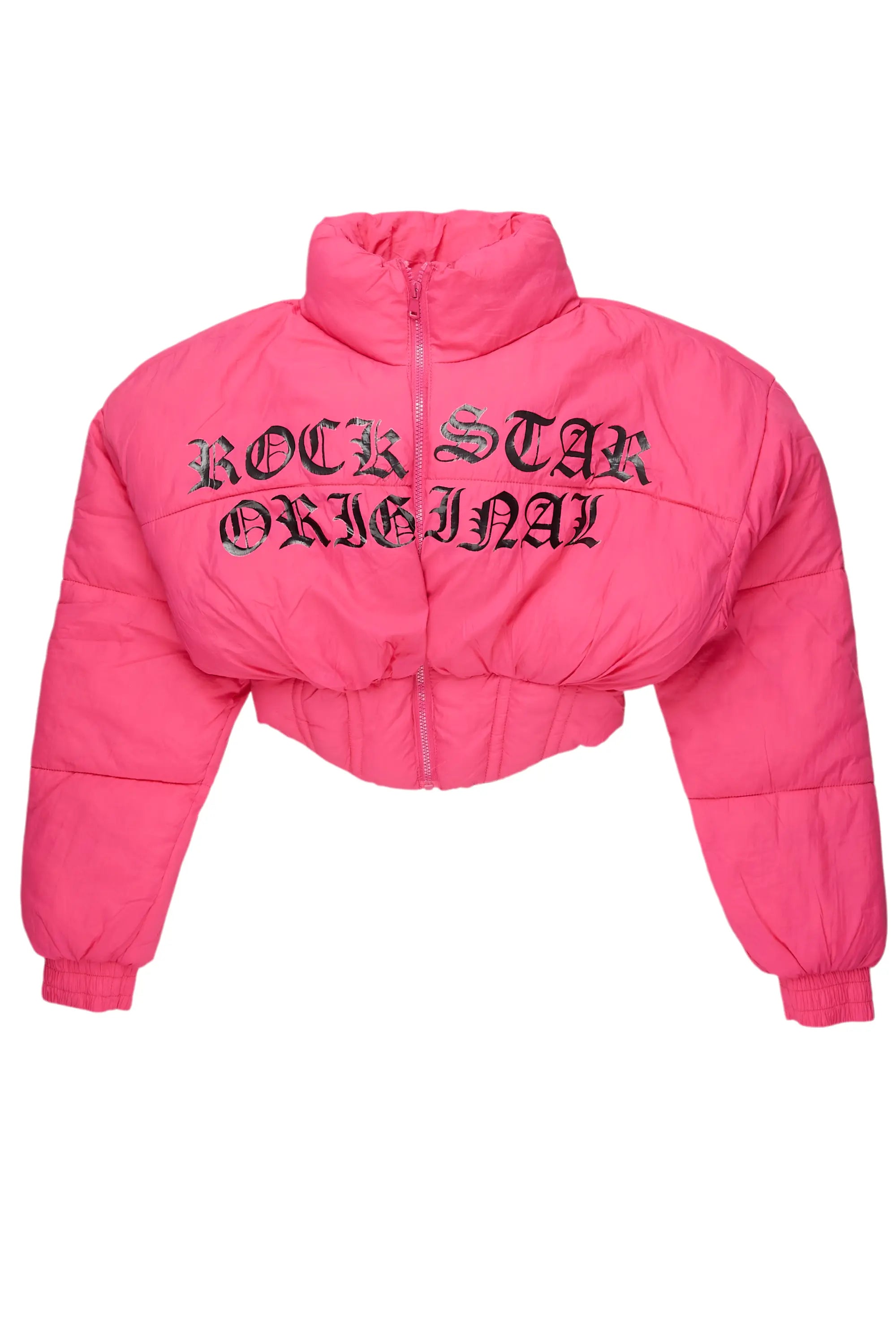 Samaiya Hot Pink Corset Puffer Jacket