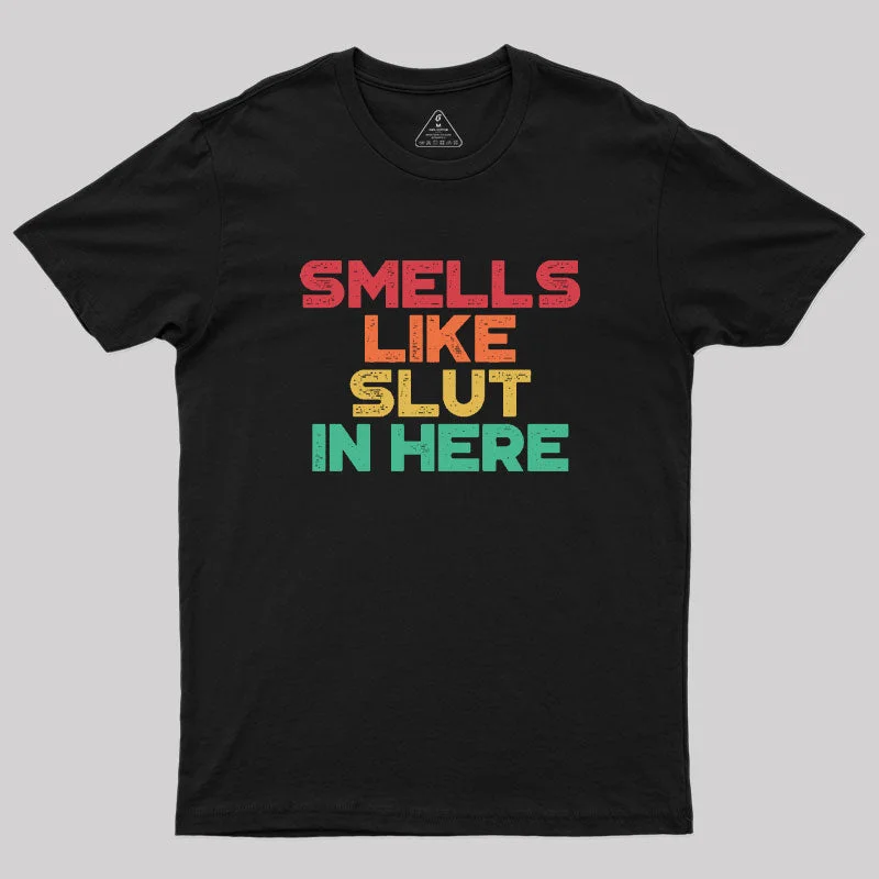 Smells Like Sl*t In Here Sunset Funny Geek T-Shirt