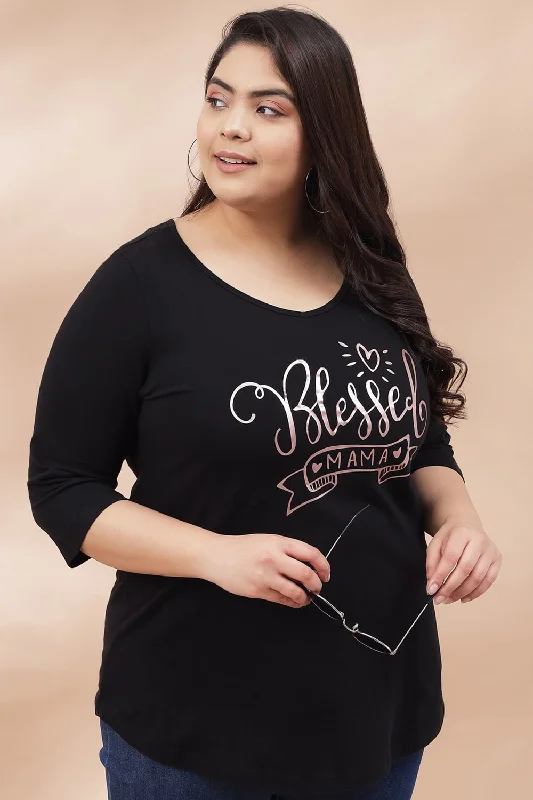 Blessed Mama Black Tshirt