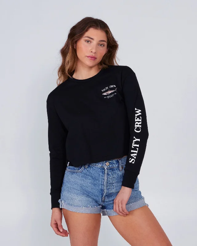 Bruce L/S Crop Tee - Black