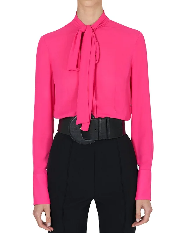 Carolina Herrera Pussy Bow Button Down Shirt