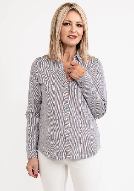 Just White Circle & Stripe Print Shirt, Multi