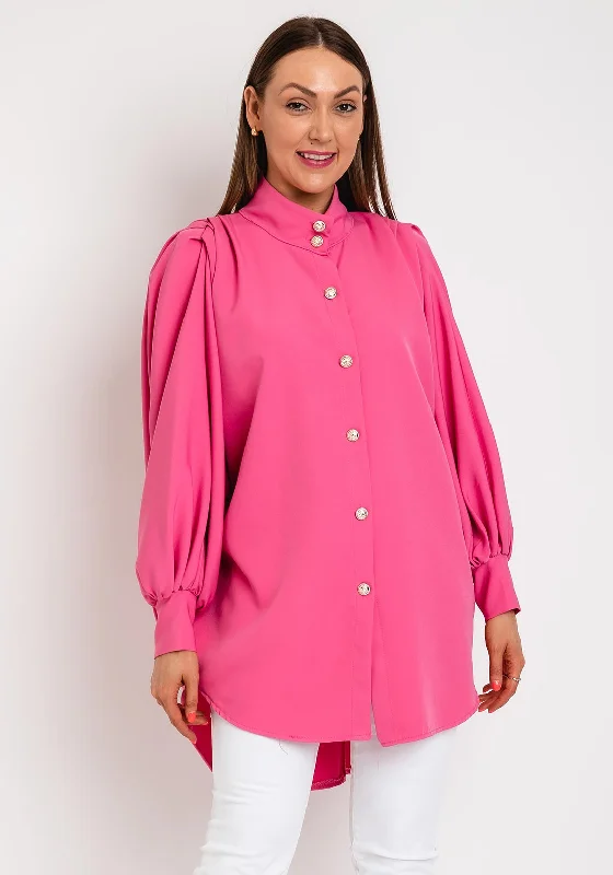 The Serafina Collection One Size High Neck Batwing Shirt, Pink