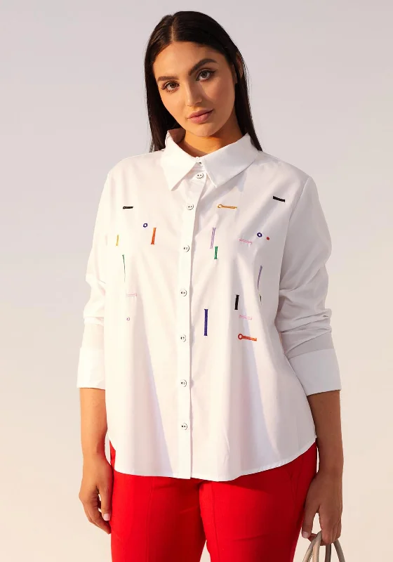 Ora Embroidered Shape Shirt, White