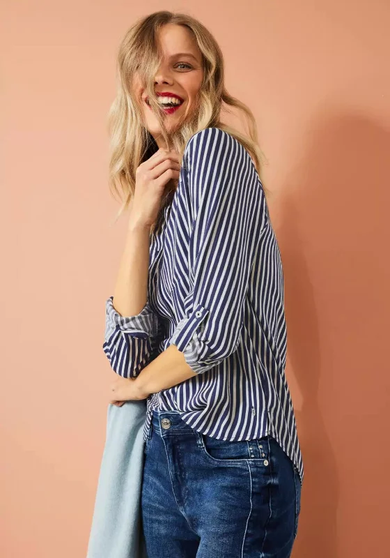 Street One Striped Shirt, Shadow Blue