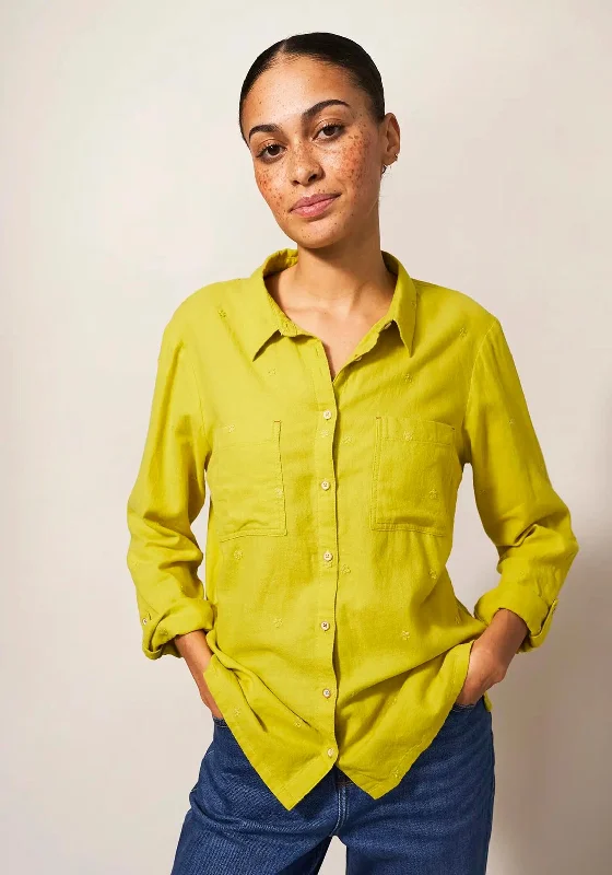 White Stuff Emilia Embroidered Shirt, Chartreuse