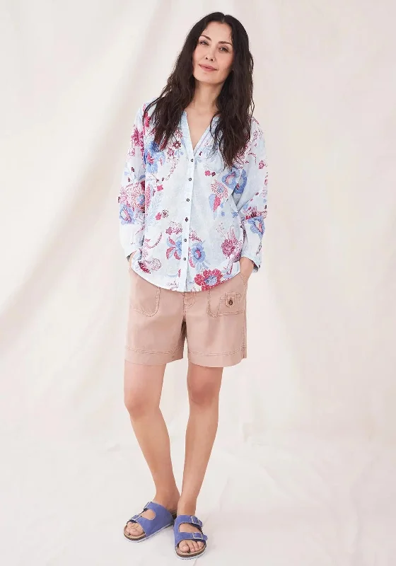 White Stuff Ida Floral Shirt, Blue Multi